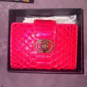 Kurt Geiger snake print fuchsia wallet